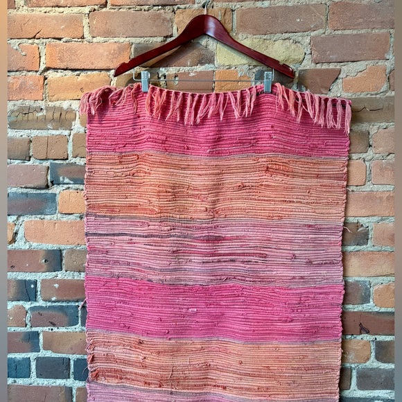 Bohemian Oranges & Pink Throw Rug. - Picture 3 of 6